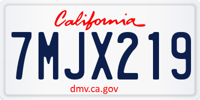 CA license plate 7MJX219