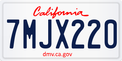 CA license plate 7MJX220