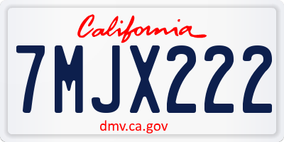 CA license plate 7MJX222