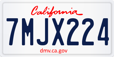 CA license plate 7MJX224