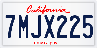 CA license plate 7MJX225