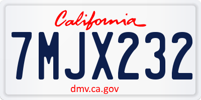 CA license plate 7MJX232