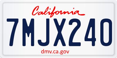 CA license plate 7MJX240