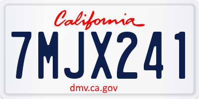 CA license plate 7MJX241