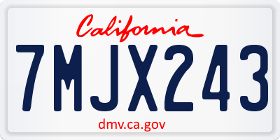 CA license plate 7MJX243