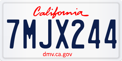 CA license plate 7MJX244