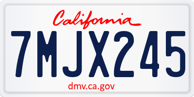 CA license plate 7MJX245