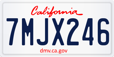 CA license plate 7MJX246