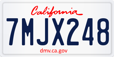 CA license plate 7MJX248