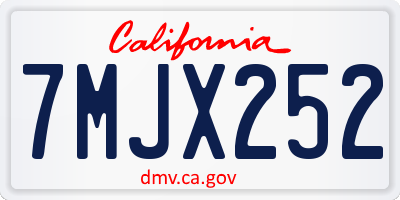 CA license plate 7MJX252