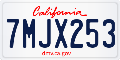 CA license plate 7MJX253