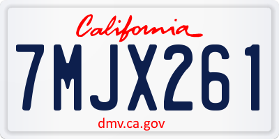 CA license plate 7MJX261