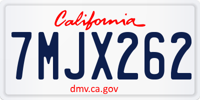 CA license plate 7MJX262