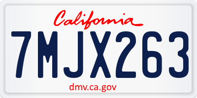 CA license plate 7MJX263