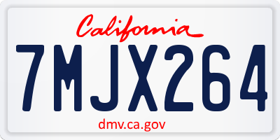 CA license plate 7MJX264