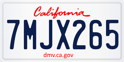 CA license plate 7MJX265