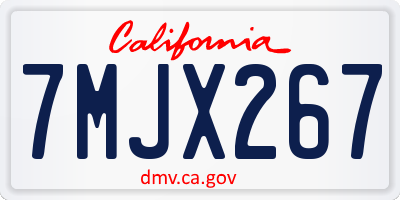 CA license plate 7MJX267