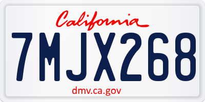 CA license plate 7MJX268