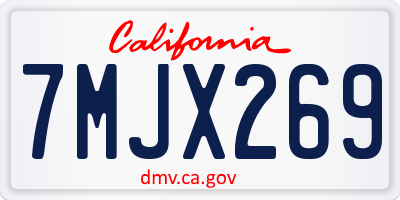 CA license plate 7MJX269