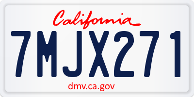CA license plate 7MJX271