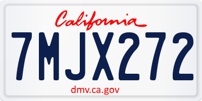 CA license plate 7MJX272