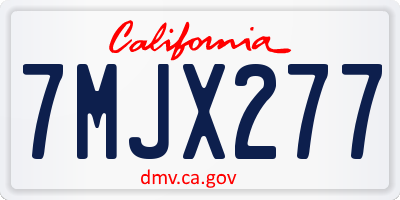 CA license plate 7MJX277