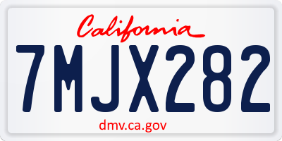 CA license plate 7MJX282