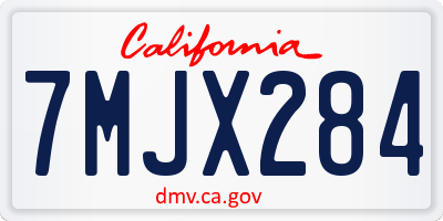 CA license plate 7MJX284