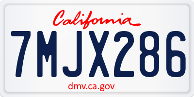 CA license plate 7MJX286