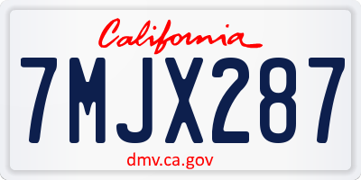 CA license plate 7MJX287