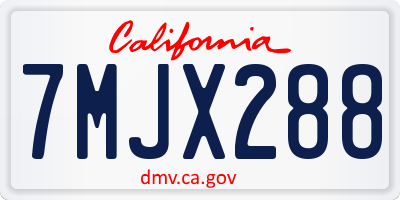 CA license plate 7MJX288