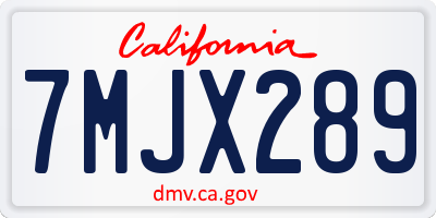 CA license plate 7MJX289