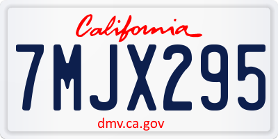 CA license plate 7MJX295