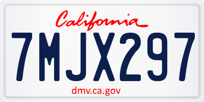 CA license plate 7MJX297