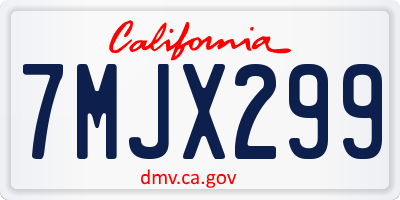 CA license plate 7MJX299