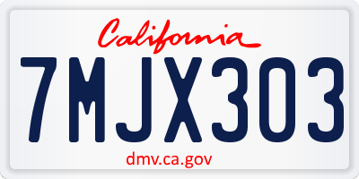 CA license plate 7MJX303