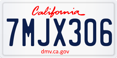 CA license plate 7MJX306