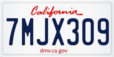 CA license plate 7MJX309
