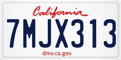 CA license plate 7MJX313