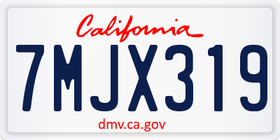 CA license plate 7MJX319