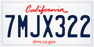 CA license plate 7MJX322