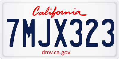 CA license plate 7MJX323