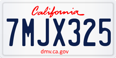 CA license plate 7MJX325