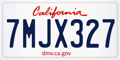 CA license plate 7MJX327