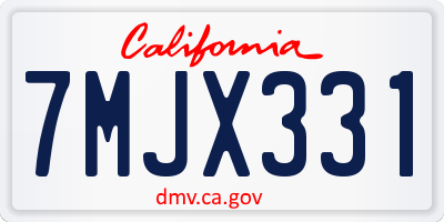 CA license plate 7MJX331