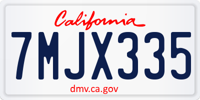 CA license plate 7MJX335