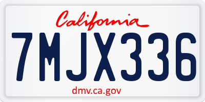 CA license plate 7MJX336