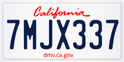 CA license plate 7MJX337