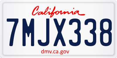 CA license plate 7MJX338