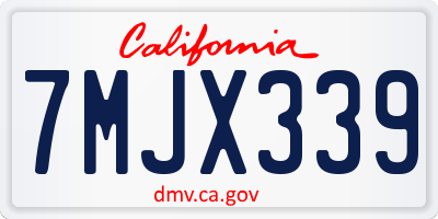 CA license plate 7MJX339